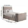 Mink Velvet King Size Hybrid TV Bed Frame with Storage - Chic