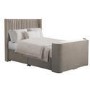 Beige Fabric Double Hybrid TV Bed Frame with Storage - Orlando