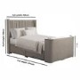 Beige fabric King Size Hybrid TV Bed Frame with Storage - Orlando