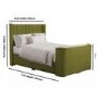 Olive Green Fabric King Size Hybrid TV Bed Frame with Storage - Orlando