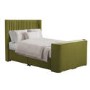 Olive Green Fabric King Size Hybrid TV Bed Frame with Storage - Orlando