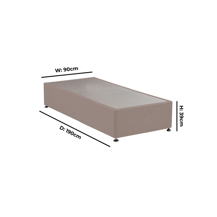 Pink Velvet Single Divan Bed Base - Langston