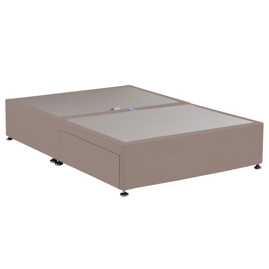 Pink Velvet Double Divan Bed Base with 2 Drawers - Langston