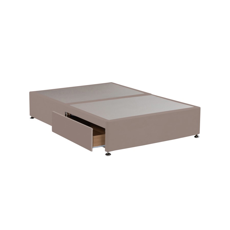 Pink Velvet Double Divan Bed Base with 2 Drawers - Langston