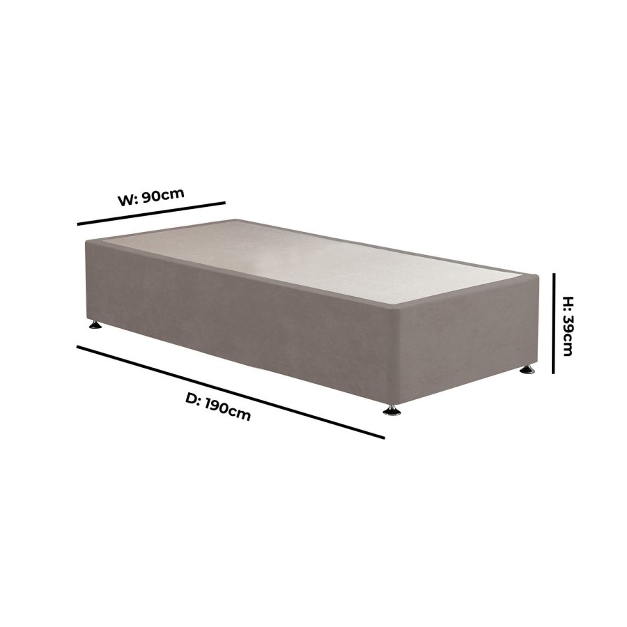 Taupe Single Divan Bed Base - Langston