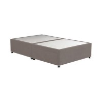 Taupe Small Double Divan Bed Base with 2 Drawers - Langston
