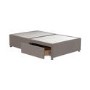 Taupe Small Double Divan Bed Base with 2 Drawers - Langston