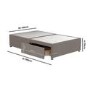 Taupe Small Double Divan Bed Base with 2 Drawers - Langston