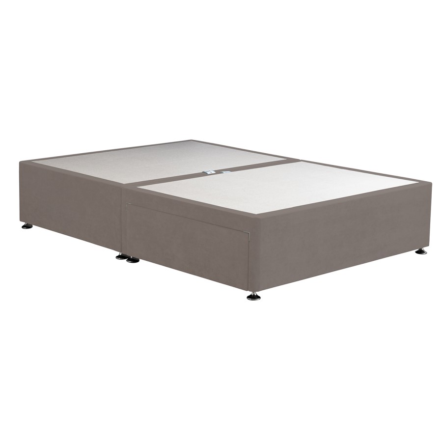 Taupe Double Divan Bed Base with 2 Drawers - Langston