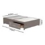Taupe Double Divan Bed Base with 2 Drawers - Langston