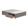 Taupe King Size Divan Bed Base with 2 Drawers - Langston