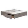 Taupe Super King Size Divan Bed Base with 2 Drawers - Langston