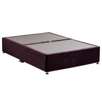 Burgundy Velvet Double Divan Bed Base with 2 Drawers - Langston