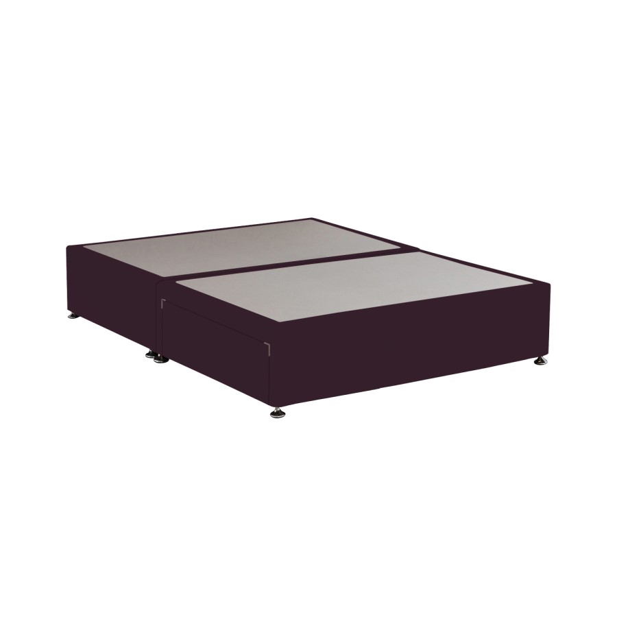 Burgundy Velvet King Size Divan Bed Base with 2 Drawers - Langston