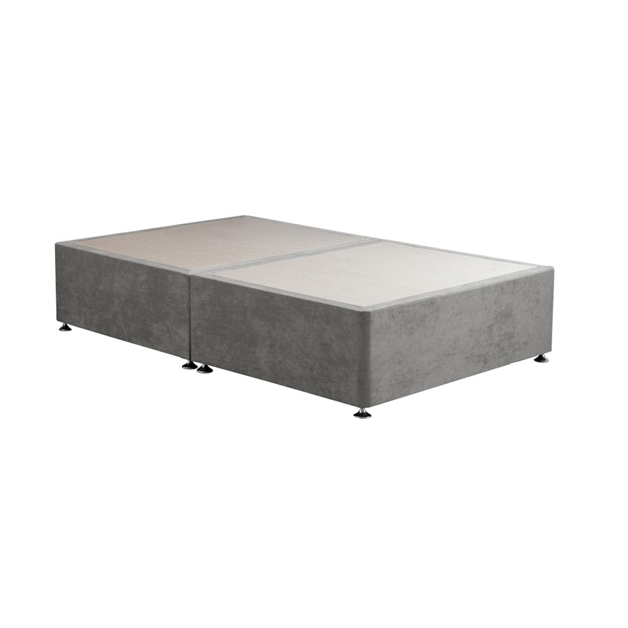 Grey Fabric Small Double Divan Bed Base - Langston