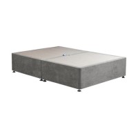 Grey Fabric  Double Divan Bed Base - Langston