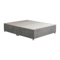 Grey Fabric King Size Divan Bed Base - Langston
