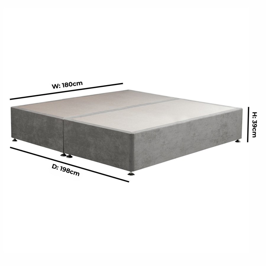Grey Fabric Super King Divan Bed Base - Langston