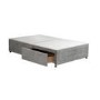 Grey Fabric Small Double Divan Bed Base with 2 Drawers - Langston