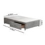 Grey Fabric Small Double Divan Bed Base with 2 Drawers - Langston