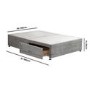 Grey Fabric Double Divan Bed Base with 2 Drawers - Langston