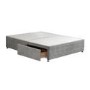 Grey Fabric  King Size Divan Bed Base with 2 Drawers - Langston