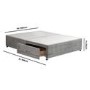 Grey Fabric  King Size Divan Bed Base with 2 Drawers - Langston