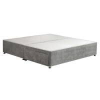 Grey Fabric Super King Size Divan Bed Base with 2 Drawers - Langston