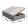 Grey Fabric King Size Divan Ottoman Bed Base - Langston