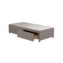 Taupe Single Divan Bed Base with 2 Drawers - Langston