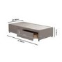 Taupe Single Divan Bed Base with 2 Drawers - Langston