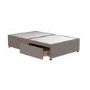 Taupe Small Double Divan Bed Base with 4 Drawers - Langston