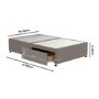 Taupe Small Double Divan Bed Base with 4 Drawers - Langston