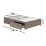 Taupe Double Divan Bed Base with 4 Drawers - Langston