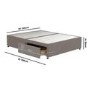Taupe King Size Divan Bed Base with 4 Drawers - Langston