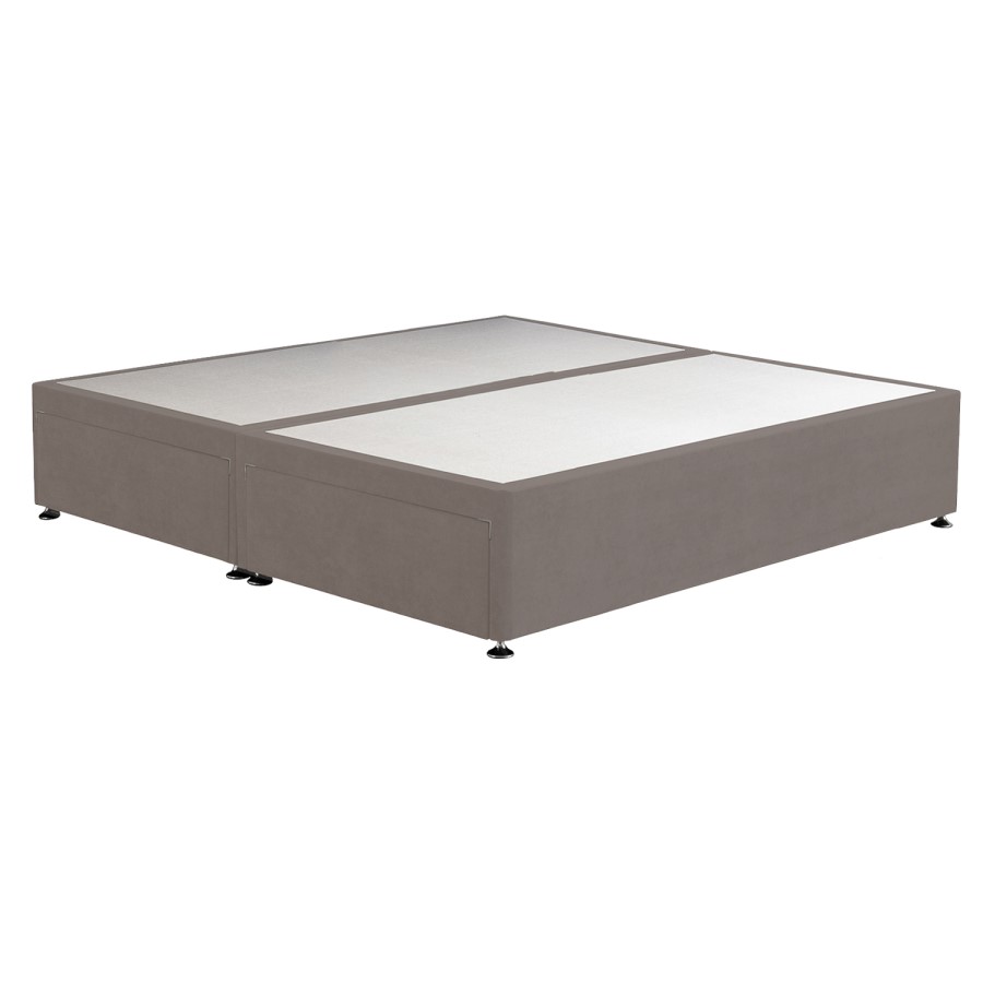 Taupe Super King Size Divan Bed Base with 4 Drawers - Langston