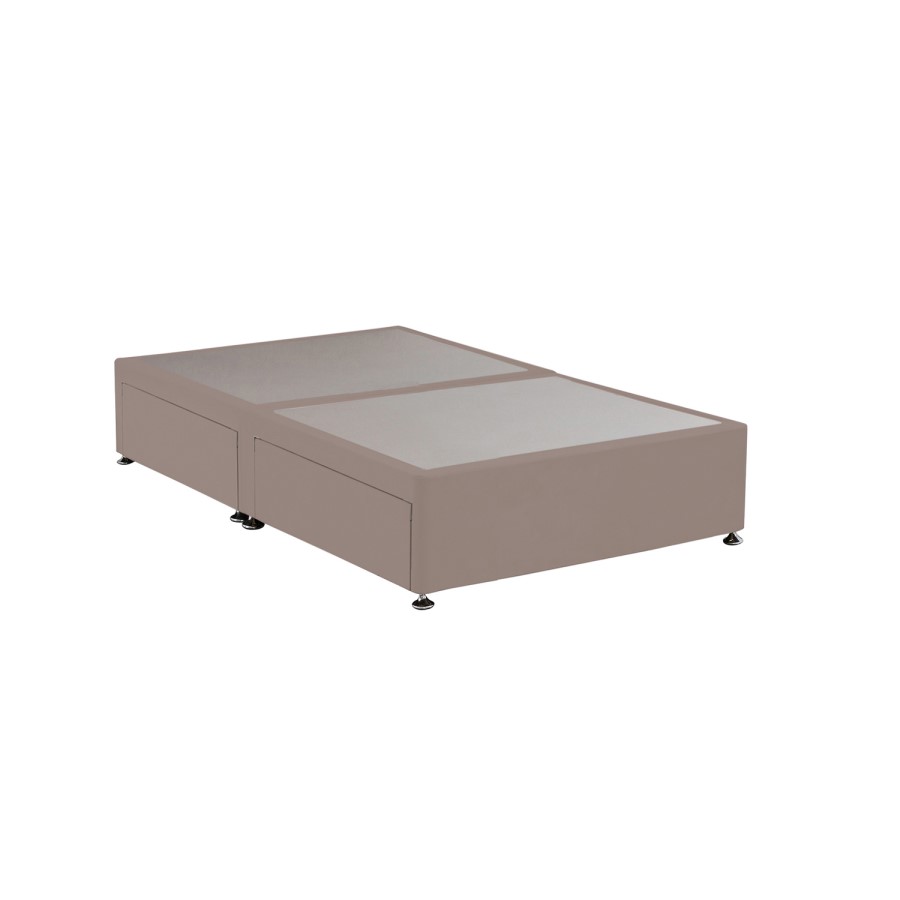 Pink Velvet Small Double Divan Bed Base with 4 Drawers - Langston