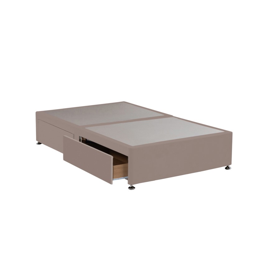Pink Velvet Small Double Divan Bed Base with 4 Drawers - Langston