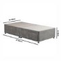 Grey Fabric Single Divan Bed Base with 2 Drawers - Langston