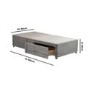 Grey Fabric Single Divan Bed Base with 2 Drawers - Langston