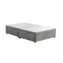 Grey Fabric Small Double Divan Bed Base with 4 Drawers - Langston