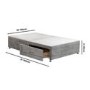Grey Fabric Small Double Divan Bed Base with 4 Drawers - Langston
