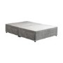 Grey Fabric Double Divan Bed Base with 4 Drawers - Langston