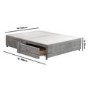 Grey Fabric King Size Divan Bed Base with 4 Drawers - Langston