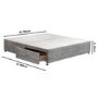 Grey Fabric Super King Size Divan Bed Base with 4 Drawers - Langston