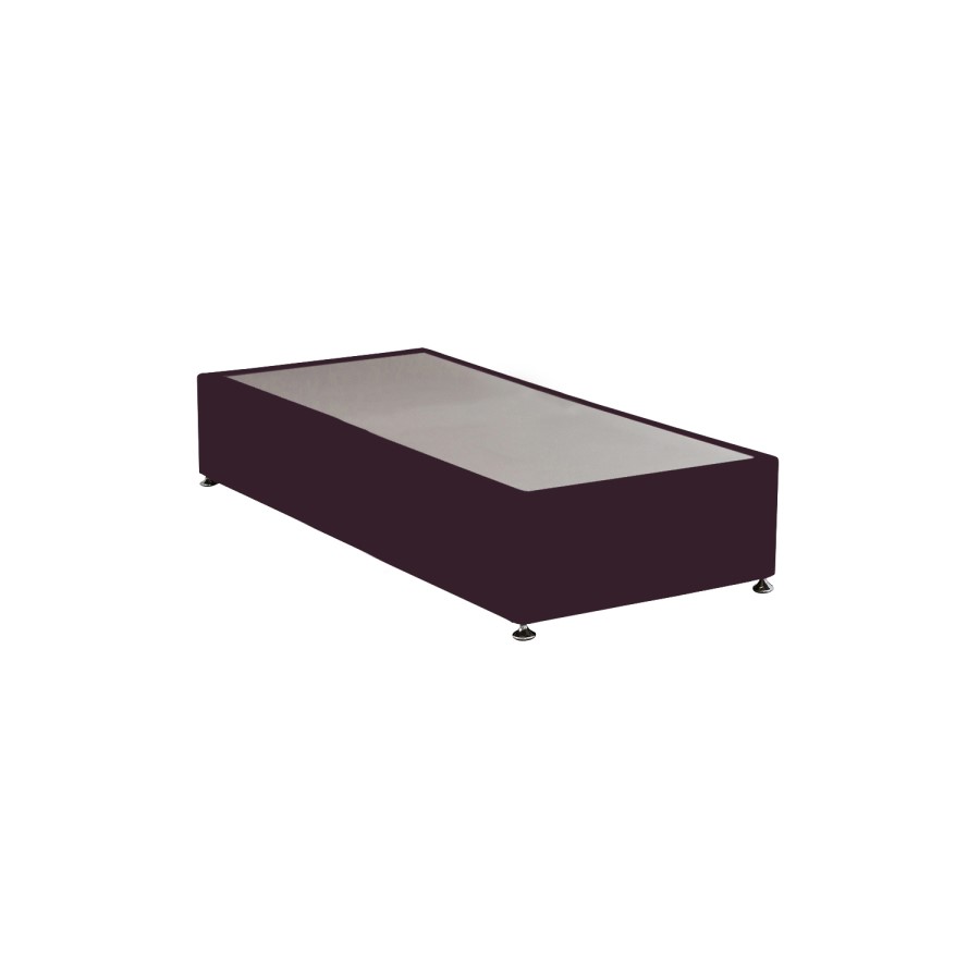 Burgundy Velvet Single Divan Bed Base - Langston