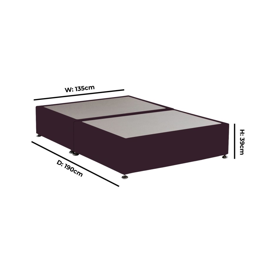 Burgundy Velvet Double Divan Bed Base - Langston