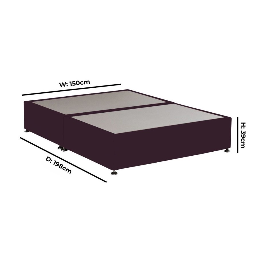 Burgundy Velvet King Size Divan Bed Base - Langston