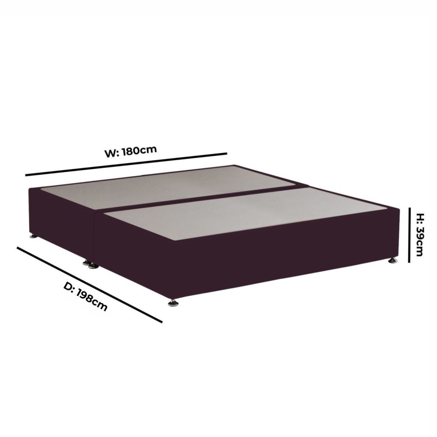 Burgundy Velvet Super King Divan Bed Base - Langston