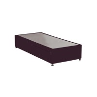 Burgundy Velvet Single Divan Bed Base with 2 Drawers - Langston